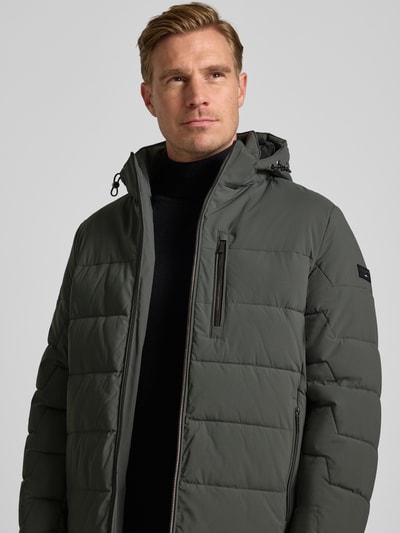 bugatti Pikowana kurtka z kapturem i kieszeniami zapinanymi na zamek błyskawiczny Grafitowy 3