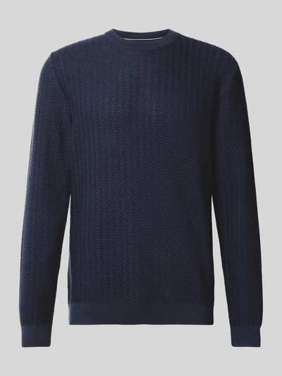 Jack & Jones Premium Strickpullover mit Strukturmuster Modell 'TRAVIS' Dunkelblau 2