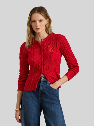 Lauren Ralph Lauren Slim Fit Strickjacke aus reiner Baumwolle Rot 4