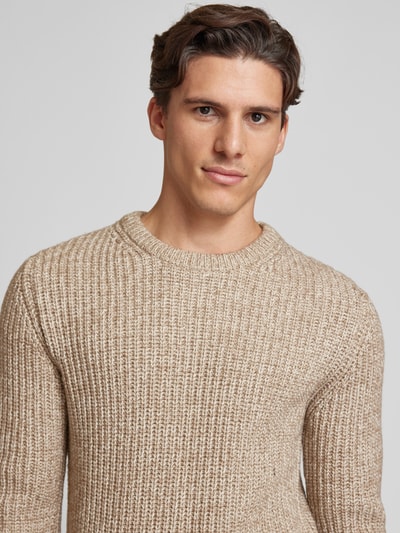 JOOP! Jeans Strickpullover mit Rundhalsausschnitt Modell 'Oro' Offwhite 3