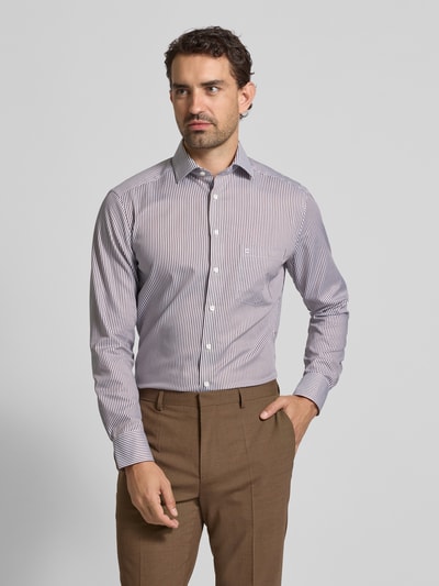 OLYMP Modern Fit Business-Hemd mit Kentkragen Modell 'Global Kent' Mittelbraun 4