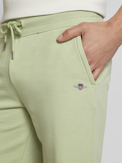 Gant Regular fit korte broek met elastische band Lichtgroen - 3