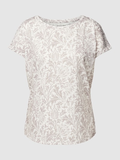 Christian Berg Woman T-shirt met all-over motief Taupe - 2