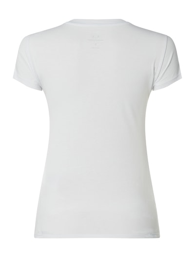 ARMANI EXCHANGE T-Shirt mit Logo-Print in Metallic-Optik  Weiss 4