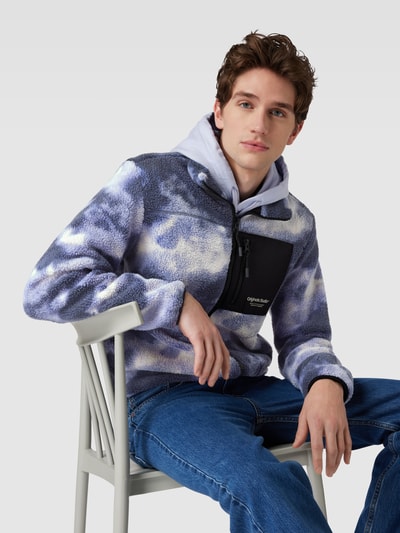 Jack & Jones Fleecejacke mit Animal-Print und elastischen Abschlüssen Violett 3