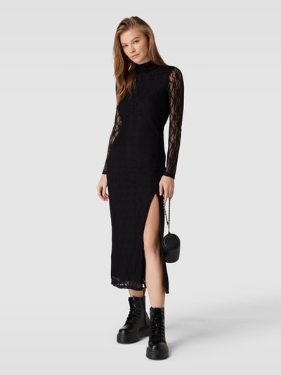 EDITED Maxi-jurk met kant, model 'Yasna' Zwart - 1