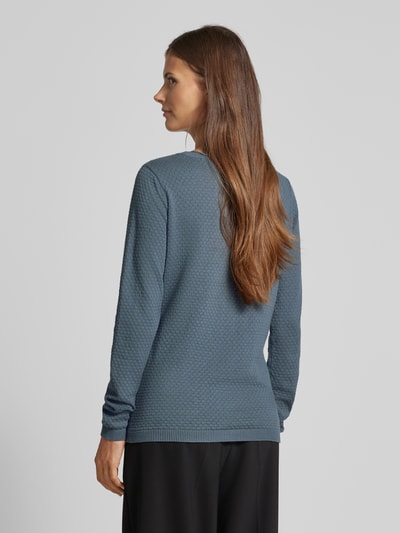 Vero Moda Regular fit gebreide pullover met ronde hals, model 'CARE STRUCTURE' Oceaanblauw - 5