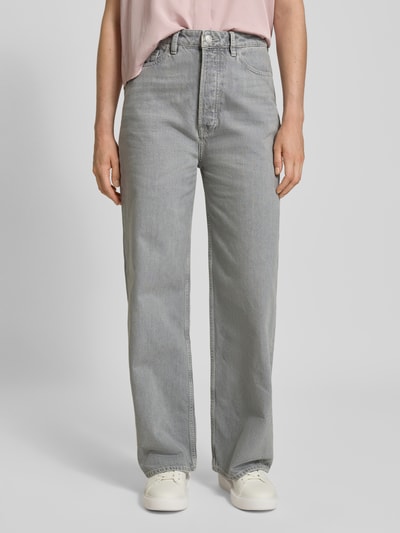 Samsøe Samsøe Jeansy z szeroką nogawką model ‘SHELLY’ Średnioszary melanż 4