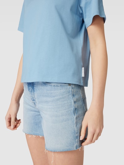 Marc O'Polo Denim T-shirt met labeldetail Rookblauw - 3