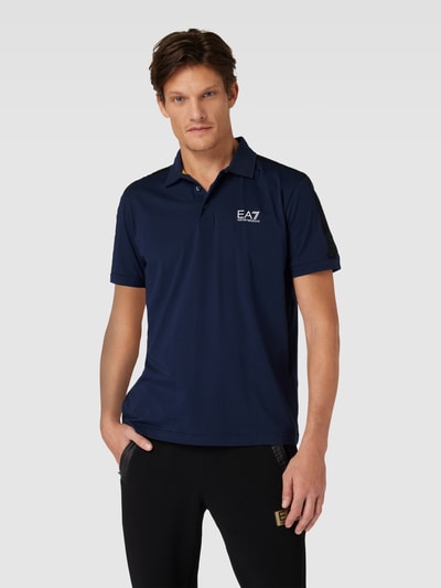 EA7 Emporio Armani Regular fit poloshirt met labelprint Donkerblauw - 4