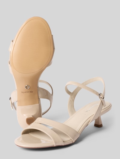 Tamaris Sandaletten mit Kitten Heel Absatz Beige 4