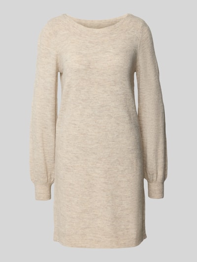 Vero Moda Sukienka z dzianiny o luźnym kroju z dekoltem z łódkę model ‘LEFILE’ Écru melanż 2