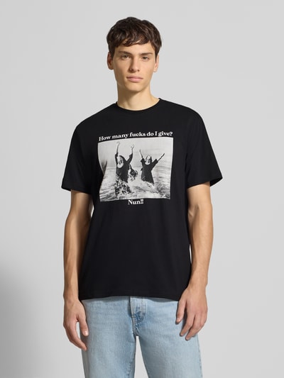 Dedicated T-Shirt mit Statement-Print Modell 'Nun Given Black' Black 4