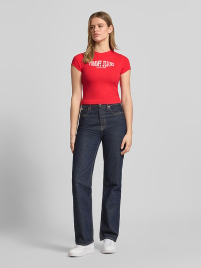 Tommy Jeans Slim Fit T-Shirt aus Baumwoll-Mix Rot 1