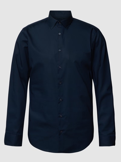 Jake*s Slim Fit Business-Hemd mit durchgehender Knopfleiste Marine 2