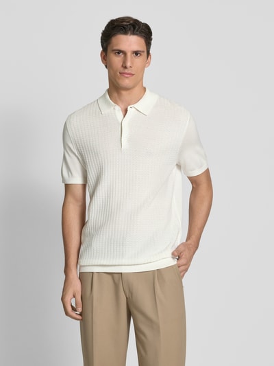 Strellson Poloshirt met korte knoopsluiting, model 'Adrian' Offwhite - 4