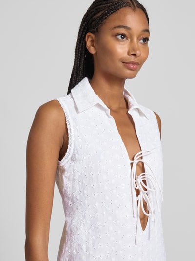 Noisy May Minikleid mit Lochstickerei Modell 'SOMMER' Weiss 3