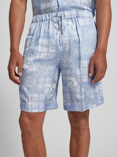 THE KOOPLES Regular Fit Shorts mit Allover-Print Hellblau 3