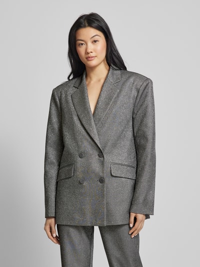 Amy Lynn Blazer mit Knopfverschluss Silber 4