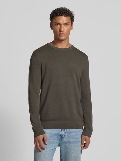 Marc O'Polo Regular fit gebreide pullover van zuiver katoen Kaki - 4
