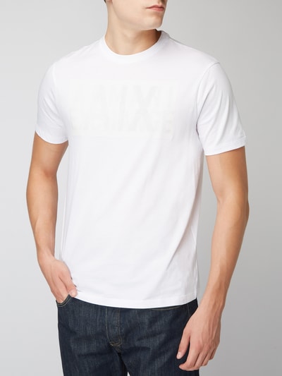 ARMANI EXCHANGE Regular Fit T-Shirt mit gummiertem Logo-Print 