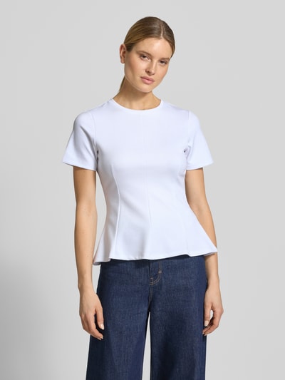 VERO MODA Shaped Fit T-Shirt mit Viskose-Anteil Modell 'ABBY' Weiss 4