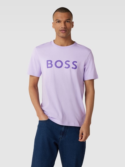 BOSS Green T-shirt met logoprint Lila - 4