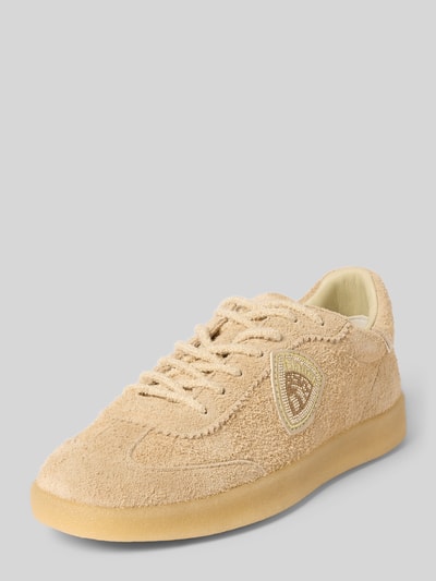 Produktfoto, Sneaker mit Label-Detail Modell 'AURORA01' von Blauer USA in Beige mit strukturierter Sohle, abgerundete Form, Schnürung
