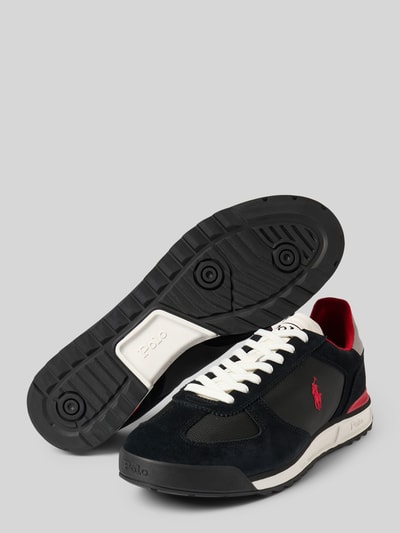 Polo Ralph Lauren Sneakers met labelstitching, model 'VARICK' Zwart - 4