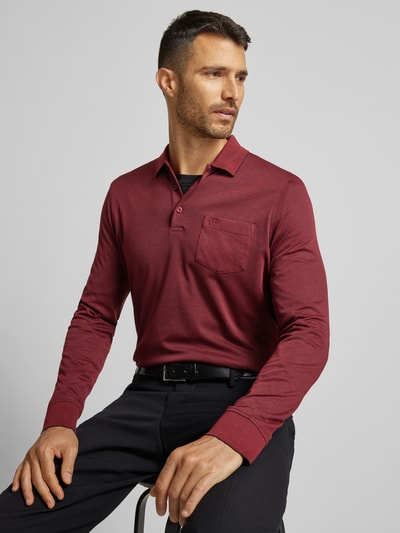 bugatti Poloshirt met borstzak Bordeaux - 3