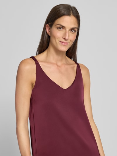 V by Vera Mont Top met bandjes en V-hals. Bordeaux - 3