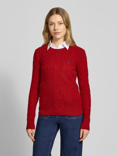 Polo Ralph Lauren Gebreide pullover van een mix van wol en kasjmier, model 'JULIANNA' Rood - 4