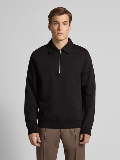 Christian Berg Men Oversized sweatshirt met kentkraag Zwart - 4