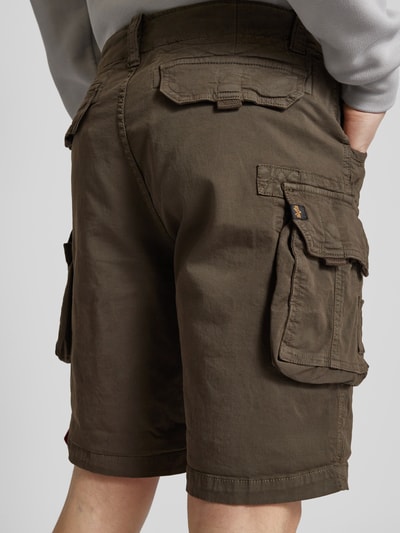 Alpha Industries Regular fit korte cargobroek met labelstitching, model 'CREW SHORT' Antraciet - 3