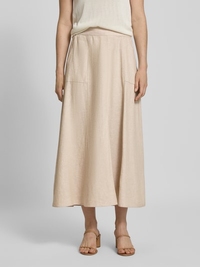 FREE/QUENT Leinenrock mit Eingrifftaschen Modell 'Lava' Beige 4