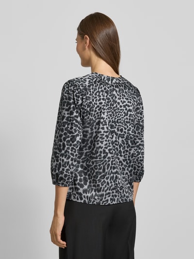 COMMA Regular fit blouse met 3/4-mouwen Zwart - 5