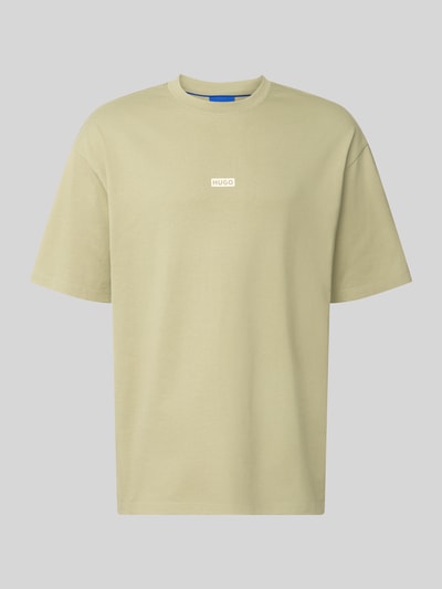 Produktfoto, Oversized T-Shirts aus reiner Baumwolle Modell 'Nalono' von HUGO Blue, einfarbig in hellem Beige, glatte Textur