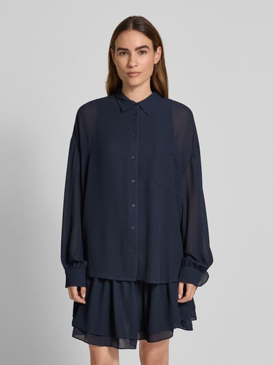 Essentiel Antwerp Loose Fit Hemdbluse mit Crêpe-Struktur Modell 'IFIRE' Marine 4