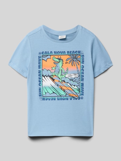 s.Oliver RED LABEL Regular Fit T-Shirt aus reiner Baumwolle Hellblau 1