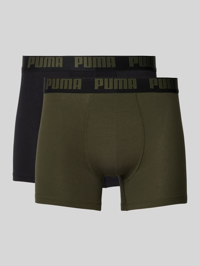 Puma Obcisłe bokserki z detalem z logo w zestawie 2 szt. Khaki 1