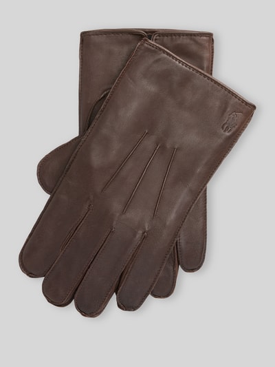 Polo Ralph Lauren Handschuhe aus Schafsnappa mit Logo-Prägung Dunkelbraun 1