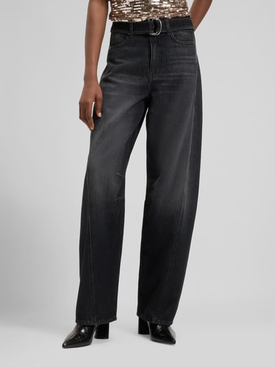 BOSS Orange Wide leg jeans van zuiver katoen Zwart - 4