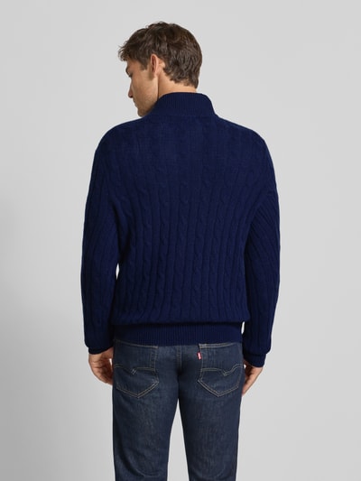 Polo Ralph Lauren Sweter z dzianiny z kaszmiru ze stójką i zamkiem błyskawicznym Granatowy 5