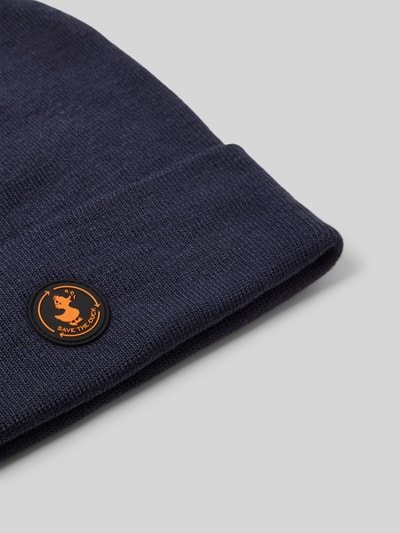 SAVE THE DUCK Muts in gebreide look met logo-applicatie, model 'Lou' Marineblauw - 2