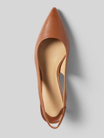 Lauren Ralph Lauren Lederpumps mit Pfennigabsatz Modell 'LOLAH' Cognac 3