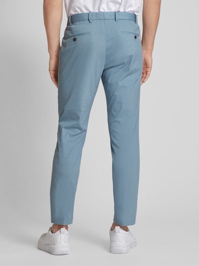 Hiltl Regular fit chino met bandplooien, model 'Tarent' Lichtblauw - 5