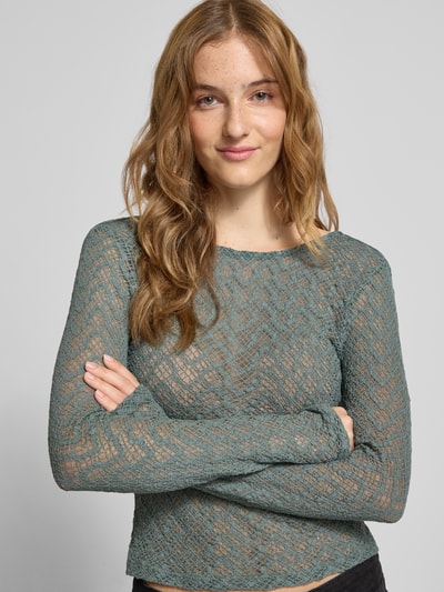 ONLY Slim Fit Langarmshirt aus Baumwoll-Mix Modell 'ANGILA' Schilf 3