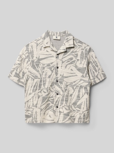 Produktfoto, Regular Fit Freizeithemd mit floralem Allover-Print von Garcia, beige-graues Baumwoll-Mix, Reverskragen, Kurzärmelig, Knopfleiste, Kinder