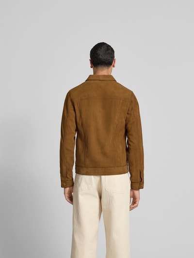 Officine Générale Jacke mit Druckknopfleiste Camel 5