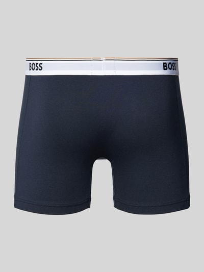 BOSS Boxershorts mit elastischem Logo-Bund im 3er-Pack Marine 3